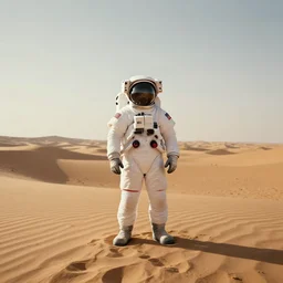an american astronaut in desert, oasis environment, wide angle, cinematic lighting, atmospheric, realistic, octane render, highly detailed, in the style of craig mullins