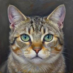 by remedios varos, fractal versions of a cat, oil painting, high resolution