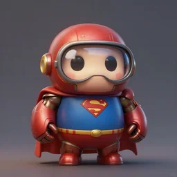 cute little Iron Giant, dressed as Superman ultra wide lens shot , tiny, small,  short, cute and adorable, pretty, beautiful, DnD character art portrait, matte fantasy painting, DeviantArt Artstation, by Jason Felix by Steve Argyle by Tyler Jacobson by Peter Mohrbacher, cinematic lighting