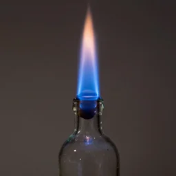 blue flame captured in a bottle, 4 k, photography, highly detailed