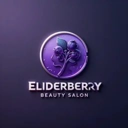 elderberry beauty salon logo design. modern, futuristic, digital art, sci - fi, unreal engine, cinematic, octane render, clear sharp focus,