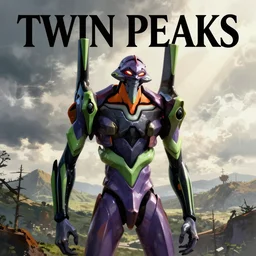 Twin Peaks poster artwork by Michael Whelan and Tomer Hanuka, Rendering of End of Evangelion, full of details, by Makoto Shinkai and thomas kinkade, Matte painting, trending on artstation and unreal engine