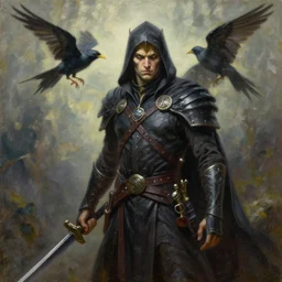 dnd kenku rogue. epic dungeons and dragons fantasy raven. oil on canvas featured by keith parkinson 1 9 8 5