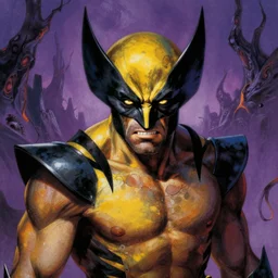 a vibrant illustration portrait of wolverine as a necromancer piercing eyes in dark fantasy setting, dying earth, darksun, art by frank frazetta, artgerm, michael whelan, chris riddell, greg rutkowski