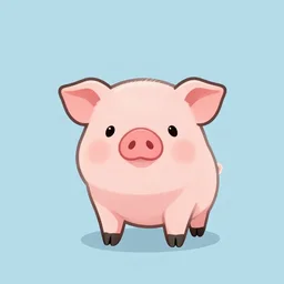 cute pig, minimalism