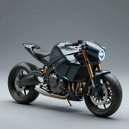 futuristic motorbike, dark plastic, reflective, octane render