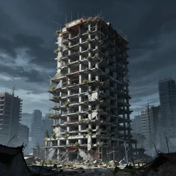 a beautiful hyperdetailed illustration of city unfinished building urbex building apartment by i. m. pei, assassin's creed at night tron tundra reclaimed by nature anime, archdaily, wallpaper, highly detailed, trending on artstation.