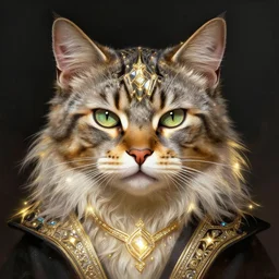 symmetry portrait of brave cat - headed man, glam, power, glowing lights intricate, elegant, highly detailed, digital painting, artstation, concept art, smooth, sharp focus, illustration, art by artgerm and greg rutkowski and fra angelico and unreal engine 5