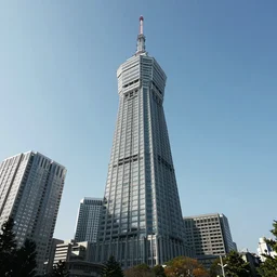 “establishing shot of an isolated arasaka tower in Neo-Tokyo. Taller than any other building nearby. 2077 Akira. Photo taken in the style of Denis Villeneuve 8k”