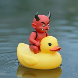 devil riding rubber duck