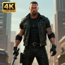 duke nukem live action ( photo - realistic, hyperrealistic, high detail, great quality, cinematic shot, uhd, 4 k )