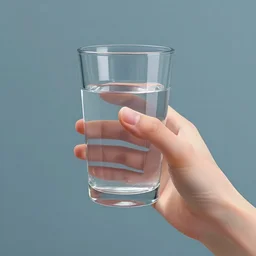 hand holding a glass of water, digital art