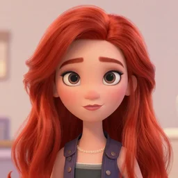 Lofi portrait, Pixar style by Stanley Artgerm and Tom Bagshaw and Tristan Eaton and Tim Burton, redhead