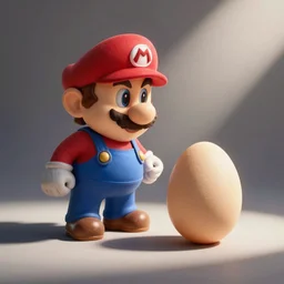 Mario examining eggs