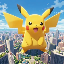 huge pokemon attacking a city. skycrapper.