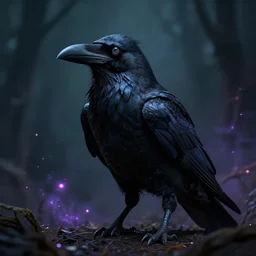 A portrait of an undead crow, zombie, UHD, Tyler Jacobson, fantasy, DnD, magical particles, magical, digital art