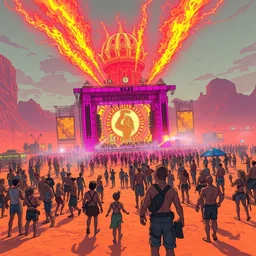 summer party rave gigantic desert burning man stage and thousands of party people beautiful picture and scenery, gta 5 comics, official fanart behance hd artstation by jesper ejsing, by rhads, makoto shinkai and lois van baarle, ilya kuvshinov, ossdraws, that looks like it is from borderlands and by feng zhu and loish and laurie greasley,