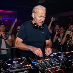 joe biden DJing in a club