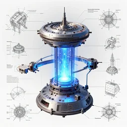 teleportation machine technical schematics, powered by scalar plasma energy