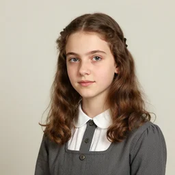 a medium shot photo of a beautiful teenaged jewish girl taken in 1 9 4 7, high quality, studio lighting, intricate detailed