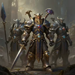 Metal gods in World of Warcraft, cover art, ultra wide lens shot, pretty, beautiful, DnD character art portrait, matte fantasy painting, DeviantArt Artstation, by Jason Felix by Steve Argyle by Tyler Jacobson by Peter Mohrbacher, cinematic lighting, unreal engine, octane render, realistic lighting
