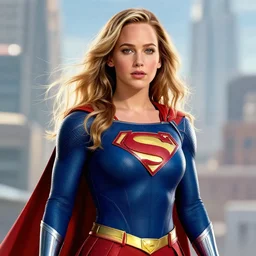 jennifer lawrence as a superhero, digital art, lot of detail.
