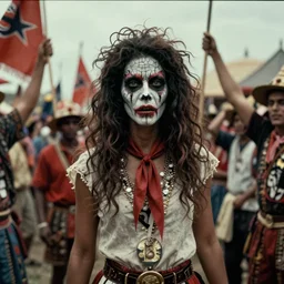 7 0 s film still from a horror movie about the ma'nene festival, kodachrome, cinecolor, cinestill, film grain, film texture, retro, cinematic, high resolution, photorealism,