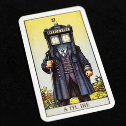 a tarot card with the picture of doctor who from season 5, realistic, detailed, smooth,