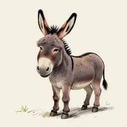 boring donkey uncreative drawing done by a street hobo