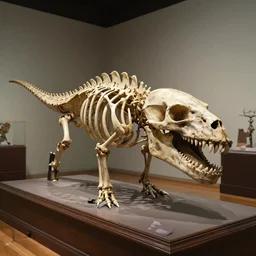 ''realistic, skeleton of leviathan i a museum, very detailed''