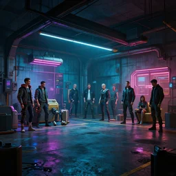 photo environement cyberpunk garage : 4, 4 k rtx hdr volume light concept studio matte painting environement digital illustration style cyberpunk 2 0 7 7 artstation artur tarnowski, mihai muscan, marcin tomalak, marta leydy, marcin stepien, charlotte hughes, zuzanna dabrowa neon bioluminiscence