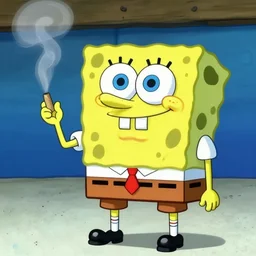 SpongeBob smoking a fat one