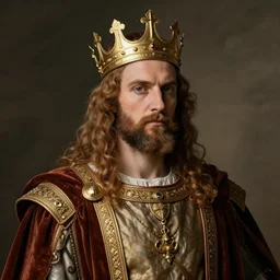 a fantastic portrait of an ancient king, highly detailed, in the style of romanticism