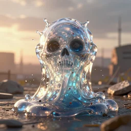 disgusting transparent slime, biological punk, 4k, ultra details, cinematic, epic style, beautiful photo, hyper realistic, octane render, unreal engine, award winning, on artstation, volumetric lightning, masterpiece, golden hour,