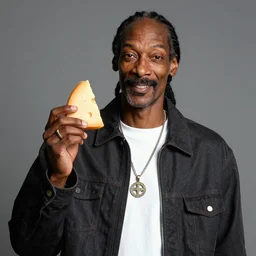 Snoop Dogg holding a piece of cheese for a 1990s sitcom tv show, Studio Photograph, portrait, C 12.0