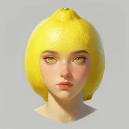 symmetrical character concept portrait, lemon, digital painting, concept art, smooth, sharp focus, illustration, artgerm