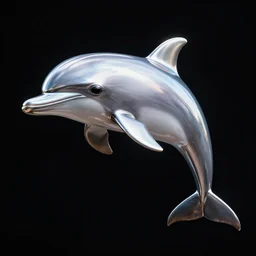 futuristic metallic dolphin, black background, chrome, hajime sorayama, octane render, hyper detailed, 4 k
