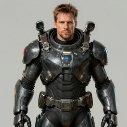 A photorealistic illustration of Gordon Freeman wearing the half life HEV suit