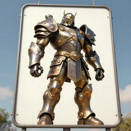 giant road sign armor gladiator, character design trending on artstation, mecha, unreal engine 5, octane render