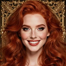 beautiful redhead woman, Photography, Glamor Shot, Portrait, 35mm, Closeup, First-Person, Happy, Powerful, Perfectionism, insanely detailed and intricate, hypermaximalist, elegant, ornate, hyper realistic, super detailed