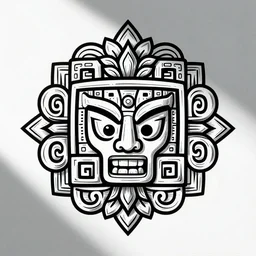 clean Decorative Ornament, Inca style, Vector Lineal, Black and white, ink pen