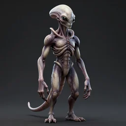 a semi-humanoid alien creature that is 20 ft tall, the creature is able to control electricity, it has armor-like shell on it's arms and feet, digital art