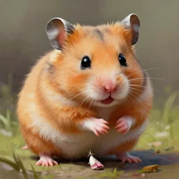 a hamster going super saiyan, digital oil painting, very detailed, intricate, HD, high quality, 8k