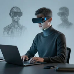 Internet becoming a real thing that makes us a virtual thing, unreal engine rendering, concept art