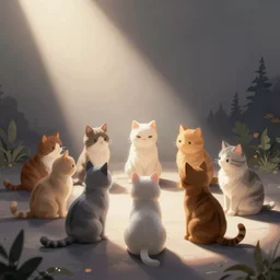 cats having a party 2d