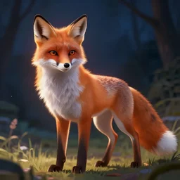 a beautiful werefox at night, kawacy, backlighting, furry art
