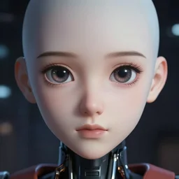 A potrait of a bot with big and cute eyes, fine-face, realistic shaded perfect face, fine details. Night setting. Very anime style. Realistic shaded lighting poster by Ilya Kuvshinov katsuhiro, magali villeneuve, artgerm, Jeremy Lipkin and Michael Garmash, Rob Rey and Kentarõ Miura style, trending on art station