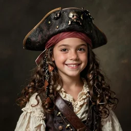 smiling, beautiful, intelligent female pirate captain 3 5 years old, 1 9 4 0 s haircut, fully clothed, wise, beautiful, 1 7 5 0 s oil painting, dramatic lighting, trending on artstation, sharp focus