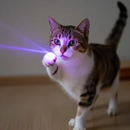 a cat shooting lasers out of its eyes