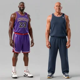 A 5'5 Shaquille O'Neil next to a 7'2 Danny Devito